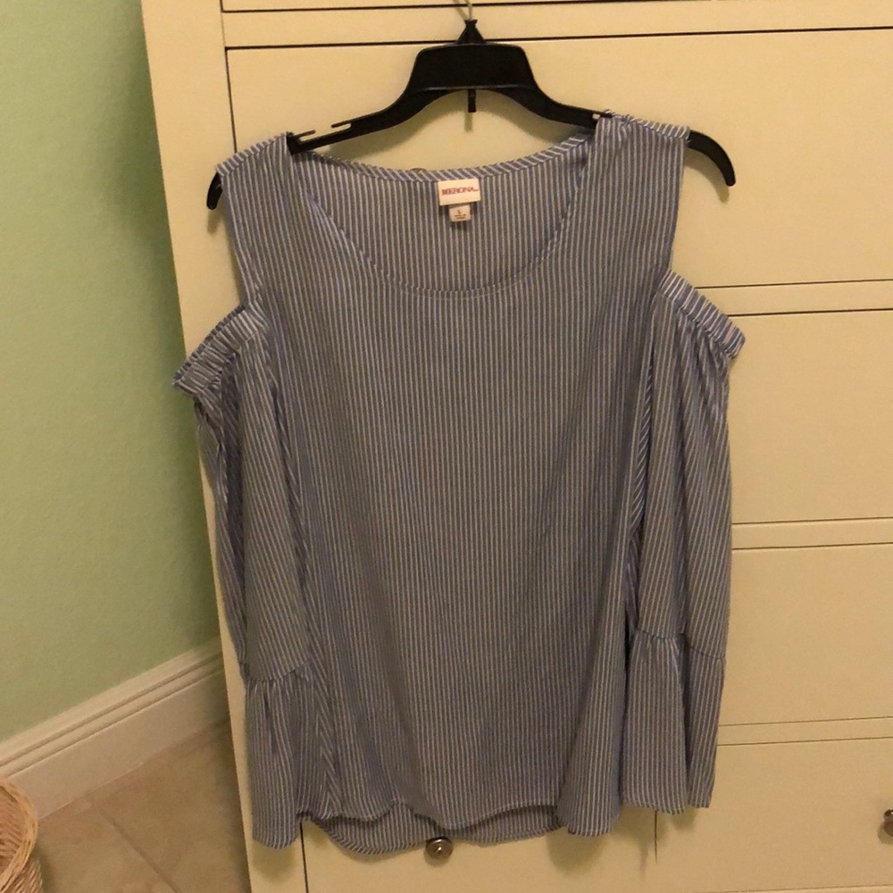 Merona blue striped blouse